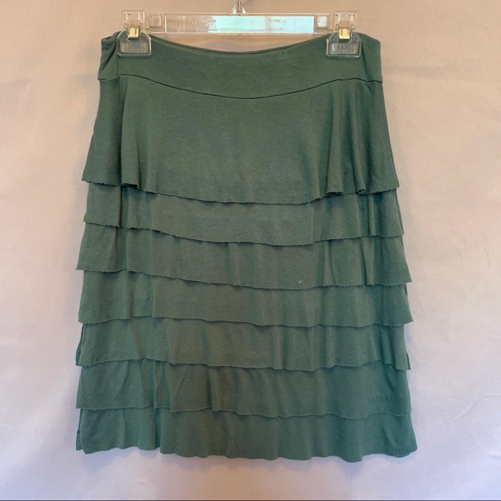 Teal tiered ruffle skirt